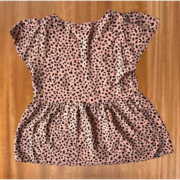 Savanna Jane Leopard Print Blouse Sz S Embroidered Artsy Flowy Sleeves Boho Fest - Picture 8 of 12